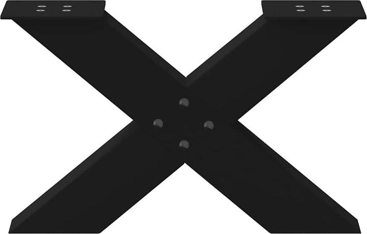 Produktbild VidaXL Couchtischbeine X-Form 2 Stk. Schwarz 60x(30-31) cm Stahl Tischbein