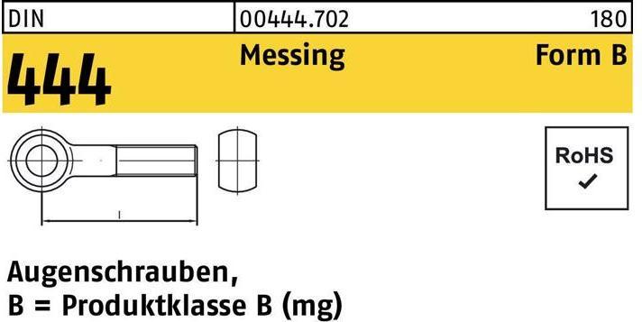 Produktbild Augenschraube DIN 444 Form B BM 12 x 70 Messing (10 Schrauben pro Stück)