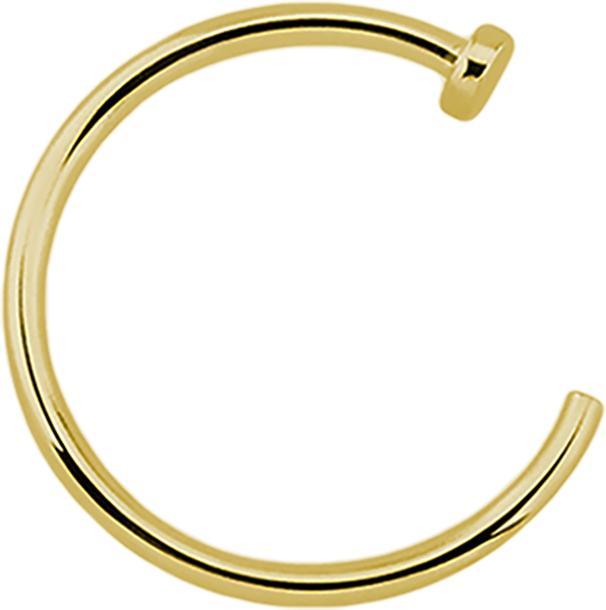 Star Piercing Nasenring offen vergoldet (ohne Messing, Chirurgenstahl 316L)