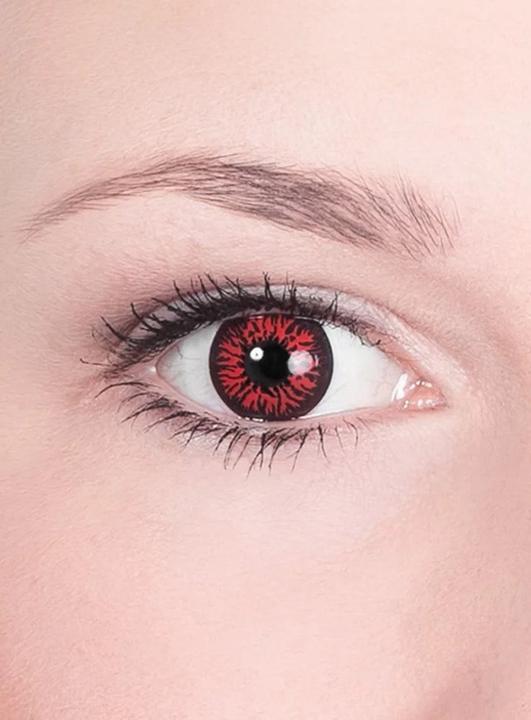 Actual product image Maskworld Dämon Farbige Kontaktlinsen - Halloween Karneval Fasching (Red)