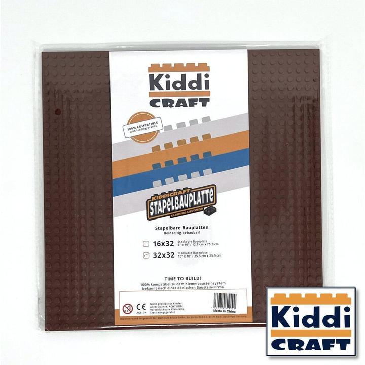 Produktbild Kiddicraft Stackable Baseplate 32 x 32 Noppen (25,5 x 25,5cm) Braun