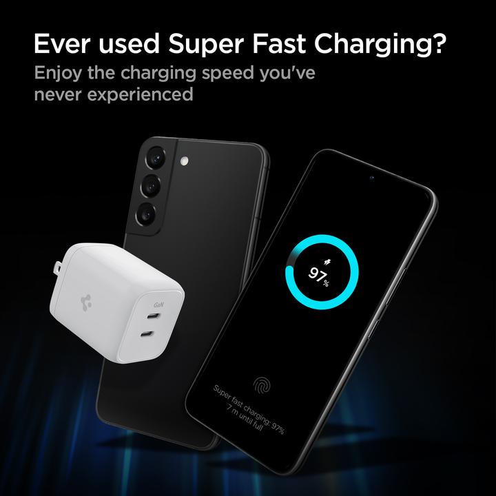 Actual product image Spigen Ładowarka sieciowa PE2106EU PD65W USB-C PowerArc Network Biała/White ACH03720 (65 W)