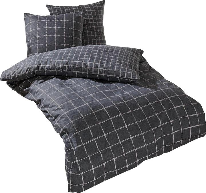 Produktbild Traumschlaf Karo anthrazit (Bettwäsche Set, 80 x 80 cm, 200 x 220 cm)