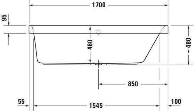 Actual product image Duravit Rectangular bath Happy D,2 70 x 170 cm white smooth 7003110000000 (220 l, 170 cm, 70 cm)
