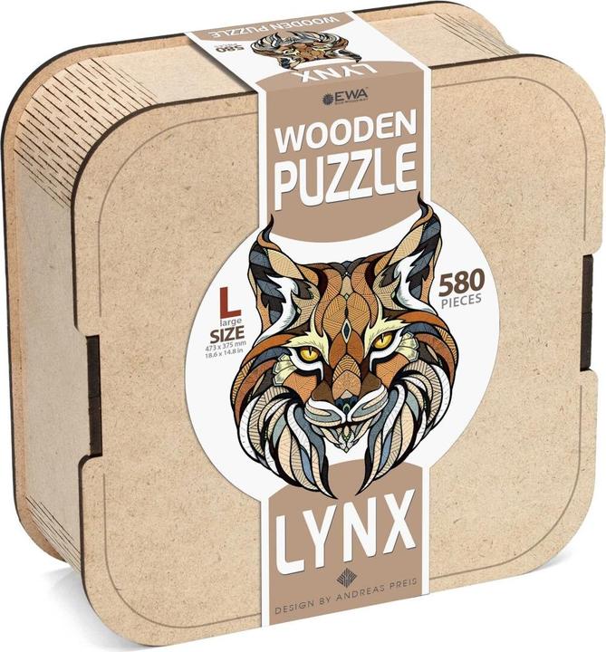Eco Wood Art Holz-Puzzle L - Luchs (In Holzkiste) (580 Teile)