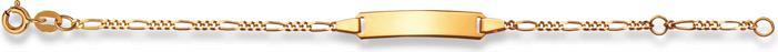 Muau Bangle yellow gold 375 figaro, 1.8mm, 14cm (14 cm, 750/18K Gelbgold)