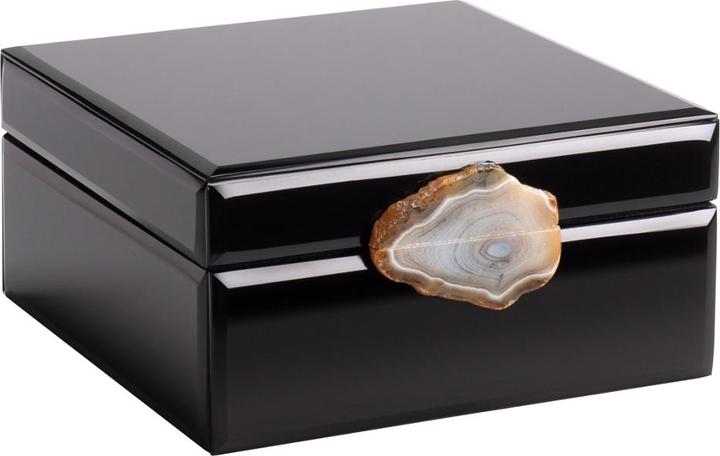 Actual product image Giftcompany Miroir mirror box with agate black M 21 cm