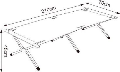 Produktbild VCM Alu Campingbett Feldbett 210cm Tosali L