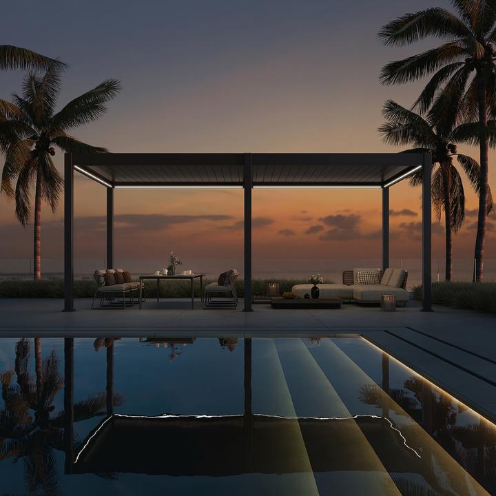 Produktbild Weide elektrische Pergola 3.6x7.2m Anthrazit mit LED (720 cm, 360 cm)