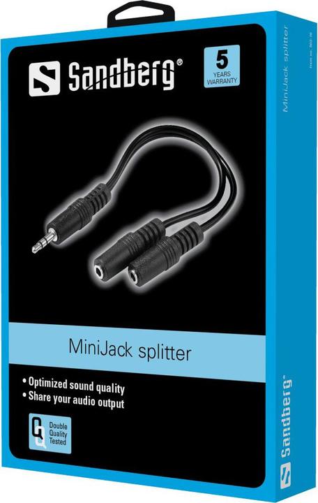 Actual product image Sandberg Mini Jack splitter (Audio Splitter)