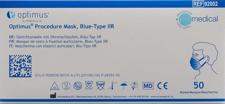 Actual product image Promedical Hygienemaske Typ IIR mit Earloops blau unsteril (Type II, 50 x)