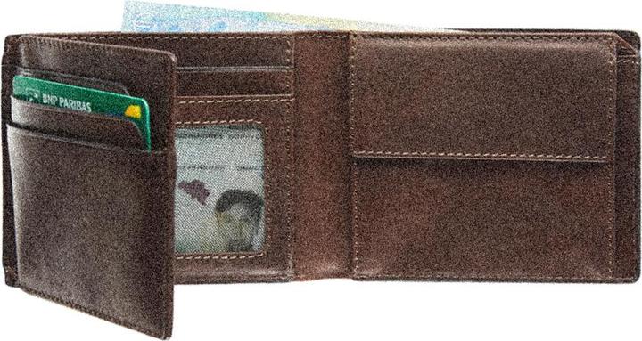 Image du produit Maverick Brown porte-dollar cuir RFID avec 2 pochettes pour des billets, brun