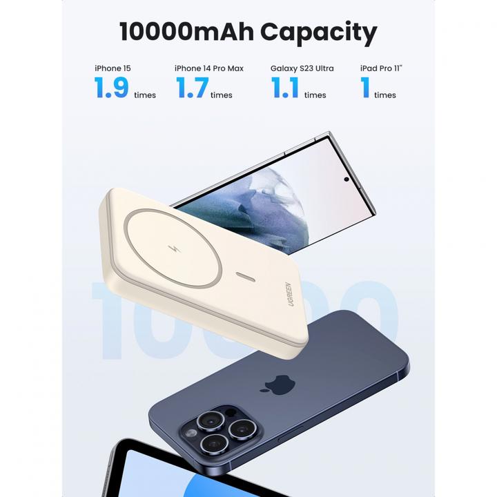 Immagine prodotto Ugreen Mini powerbank wireless con MagSafe (10000 mAh, 20 W, 37 Wh)