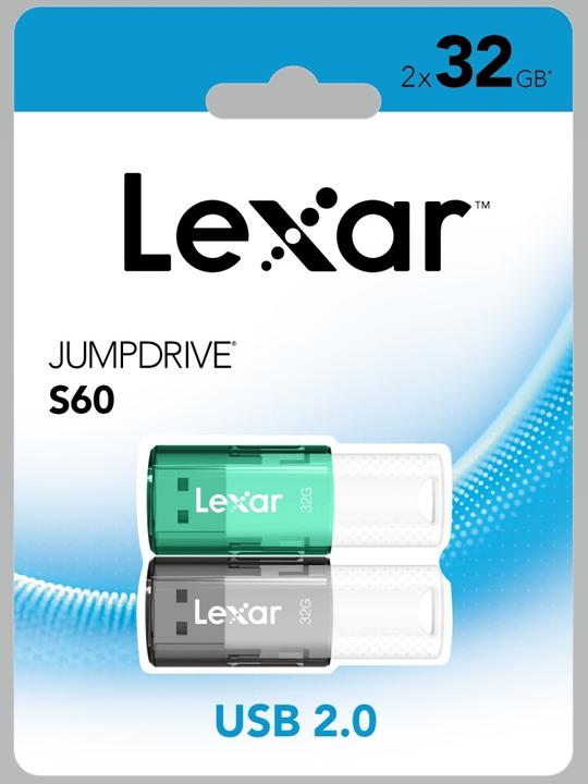 Produktbild Lexar Pack 2 Clés Usb2 Jumpdrive 32Go S60 (32 GB, USB-A)