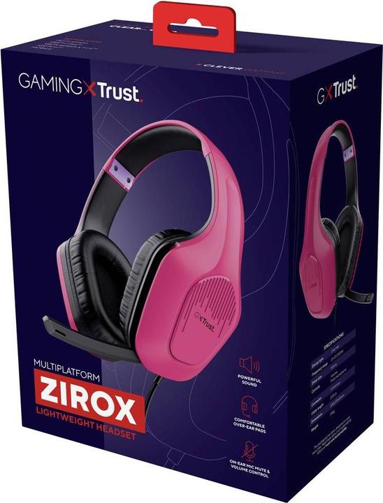 Actual product image Trust GXT415P ZIROX HEADSET - PINK (Cable)