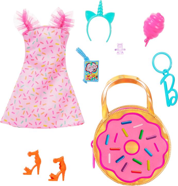 Image du produit Barbie Vêtements de mode et sac de luxe avec accessoires dans un présentoir de comptoir