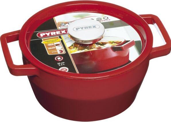 Image du produit Pyrex Slow Cook Cocotte ronde, avec couvercle, ø : 200 mm, rouge (20 cm, Poêle à frire, Céramique)