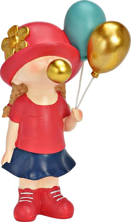 Image du produit CreaDiva Figur Mädchen mit Kaugummiblase und Luftballons Bunt