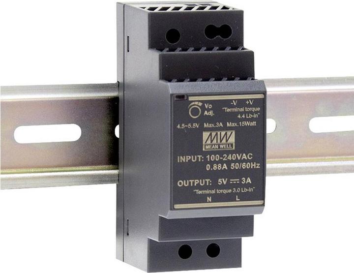 MeanWell INDUSTRIE-NETZTEIL - 1 AUSGANG - HUTSCHIENENMONTAGE - 30 W - 12 V - 2 A
