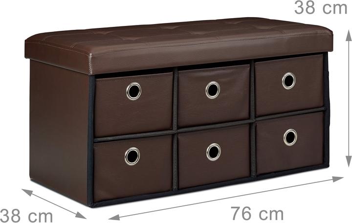Image du produit Relaxdays Banquette de rangement (76 cm)