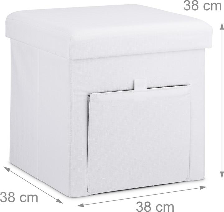 Actual product image Relaxdays Folding Storage Ottoman