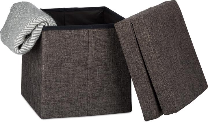 Actual product image Relaxdays Folding Storage Ottoman