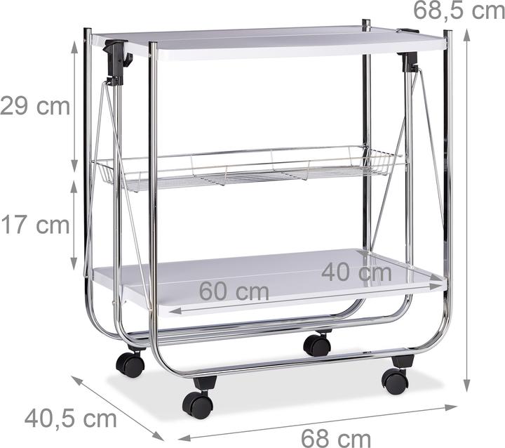 Immagine prodotto Relaxdays Carrello portavivande pieghevole
