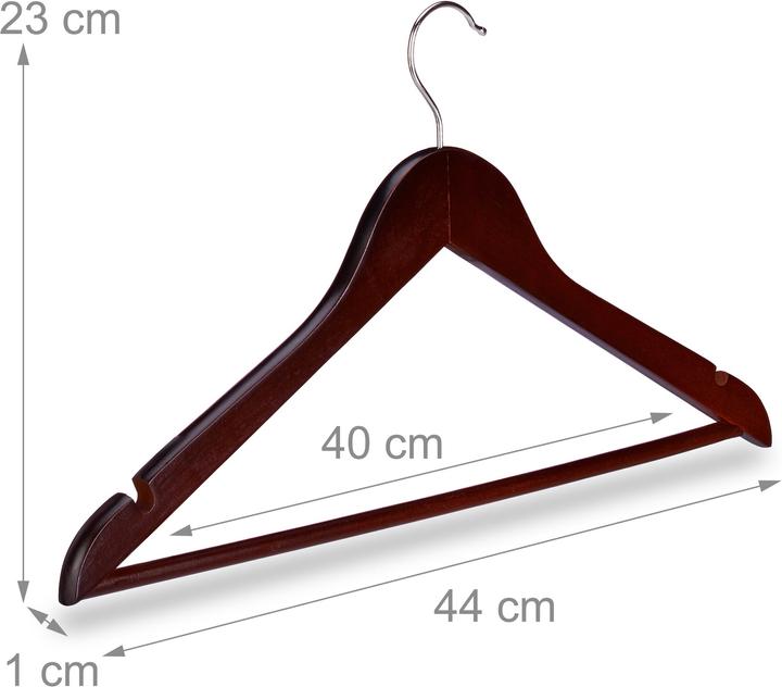 Actual product image Relaxdays Coat Hangers with Trouser Rail Set of 20 (40 x)