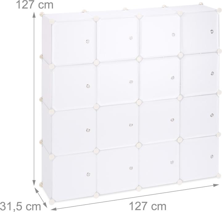 Image du produit Relaxdays Étagère Rangement 16 Casiers
