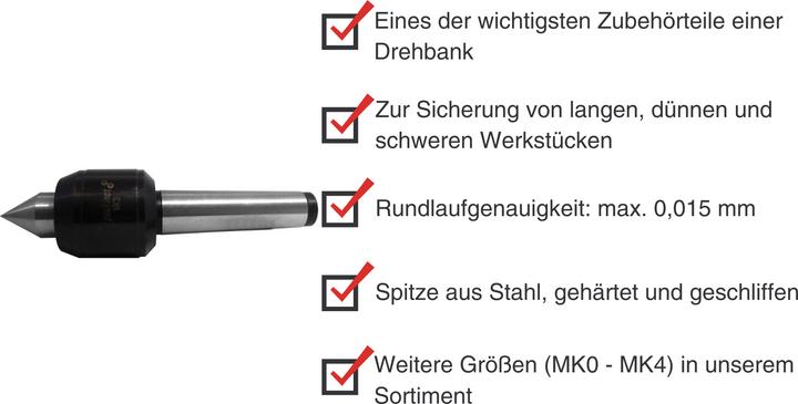 Produktbild Paulimot Mitlaufende Zentrierspitze MK3