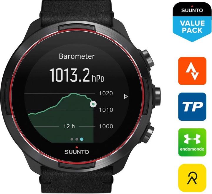 Image du produit Suunto Gift Box 9 Baro Red avec bracelet en cuir supplémentaire (50 mm)