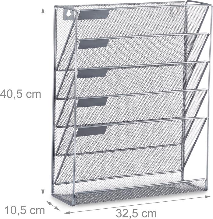 Actual product image Relaxdays Wall Magazine Rack (32.5 x 10.5 x 40.5 cm)