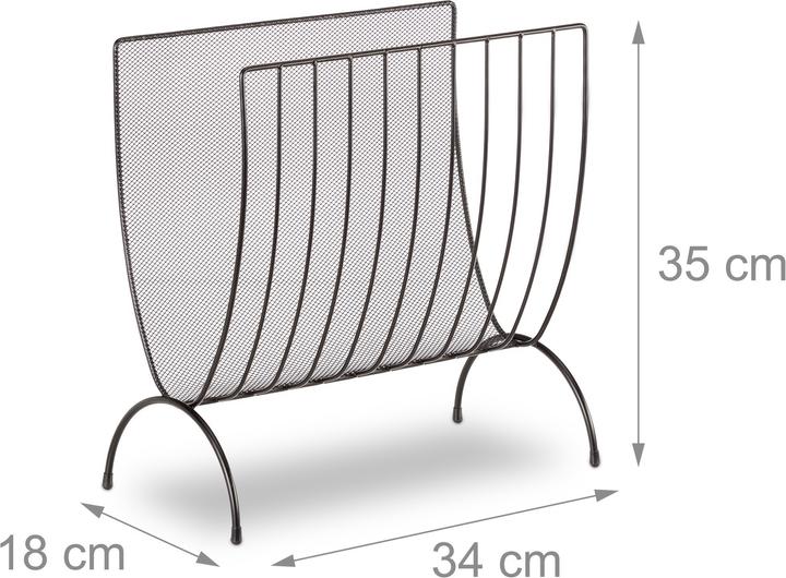 Actual product image Relaxdays Metal Newspaper Stand (34 x 18 x 35 cm)