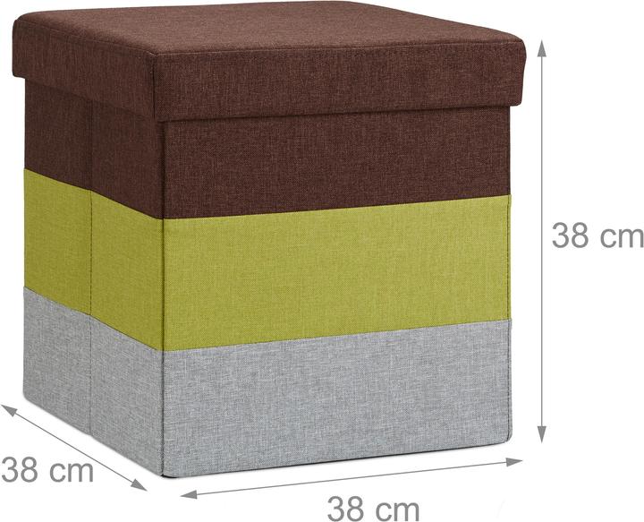 Actual product image Relaxdays Padded Striped Ottoman