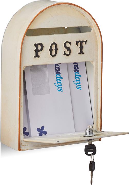 Actual product image Relaxdays Antique Mailbox with Posthorn