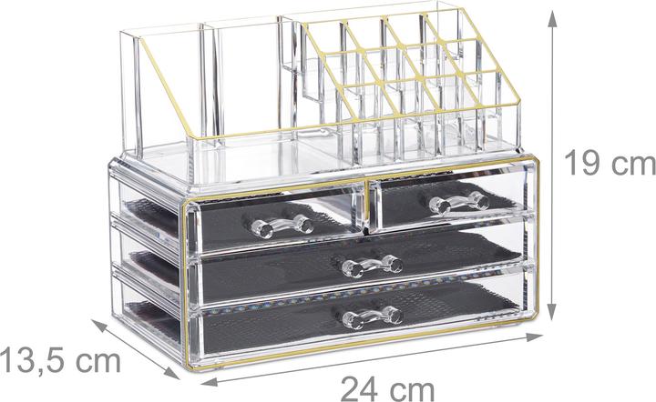 Actual product image Relaxdays Makeup Organizer with 4 Drawers