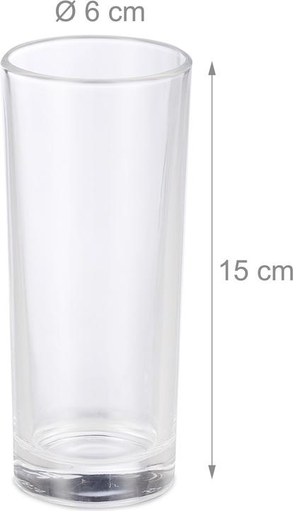 Actual product image Relaxdays Long Drink Glasses Set Of 12 (3 dl, 12 x, Long drink glasses)