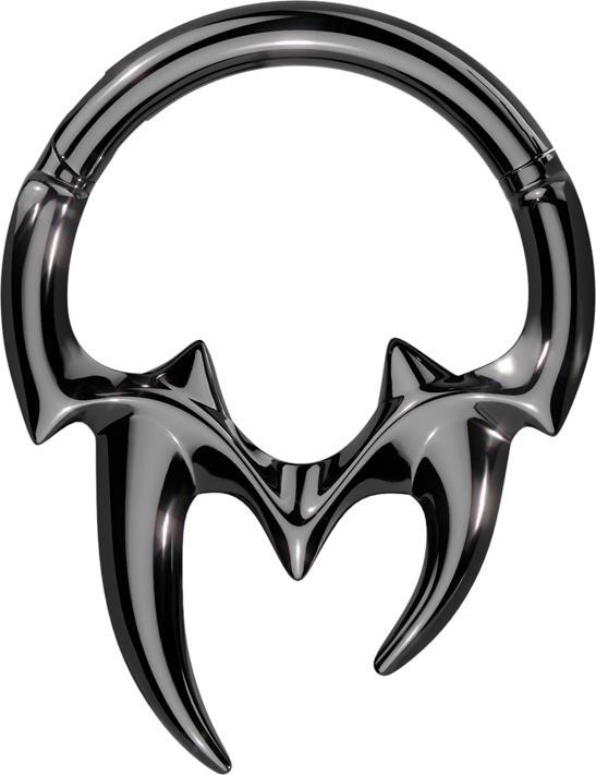 Produktbild Star Piercing Micro Segmentring klappbar schwarz Stammeszähne (ohne Messing, Chirurgenstahl 316L)
