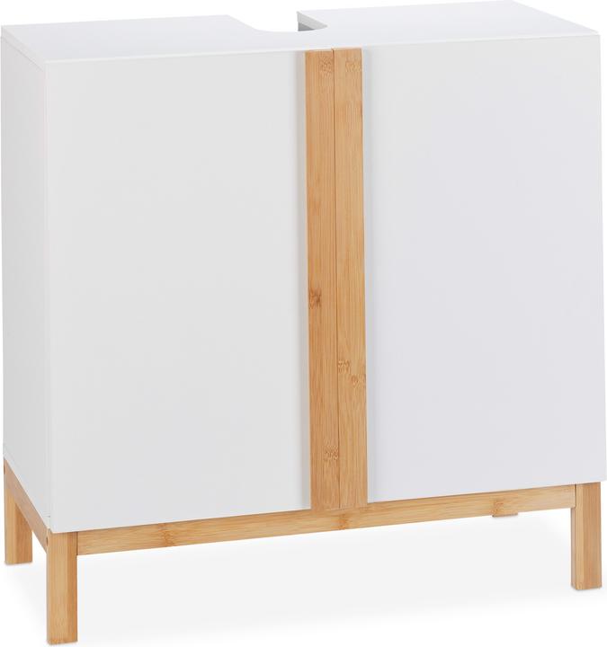 Image du produit Relaxdays Meuble dessous de lavabo, en bambou (60 x 30.5 x 60.5 cm)
