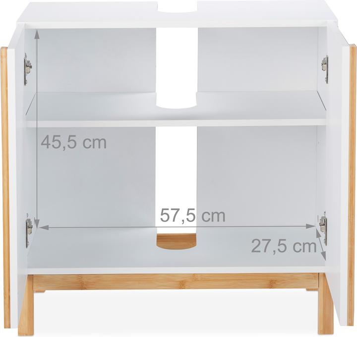 Image du produit Relaxdays Meuble dessous de lavabo, en bambou (60 x 30.5 x 60.5 cm)