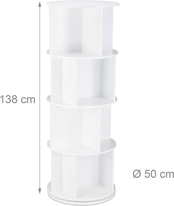 Actual product image Relaxdays Rotating Bookshelf with 12 Slots (50 x 50 x 138 cm)