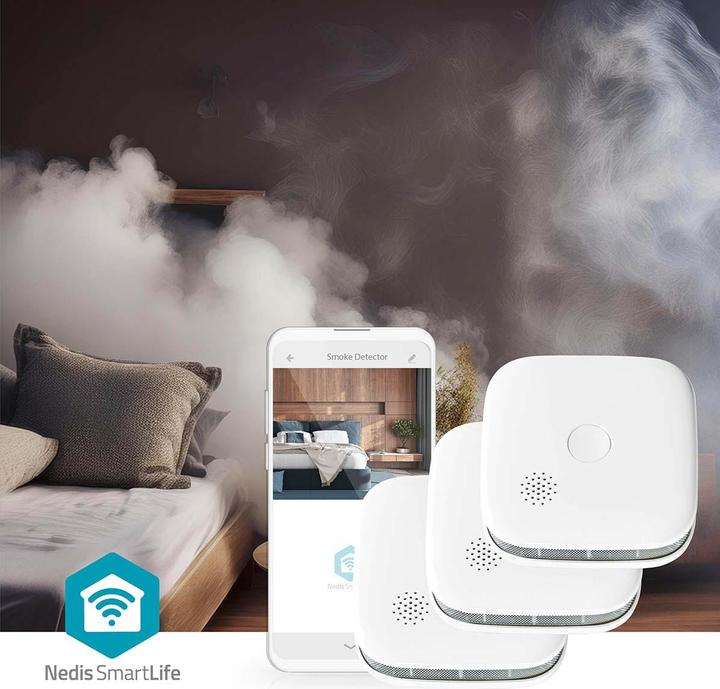 Immagine prodotto Nedis Rivelatore di fumo SmartLife | Wi-Fi | Funzionamento a batteria | Durata del sensore: 10 anni | EN