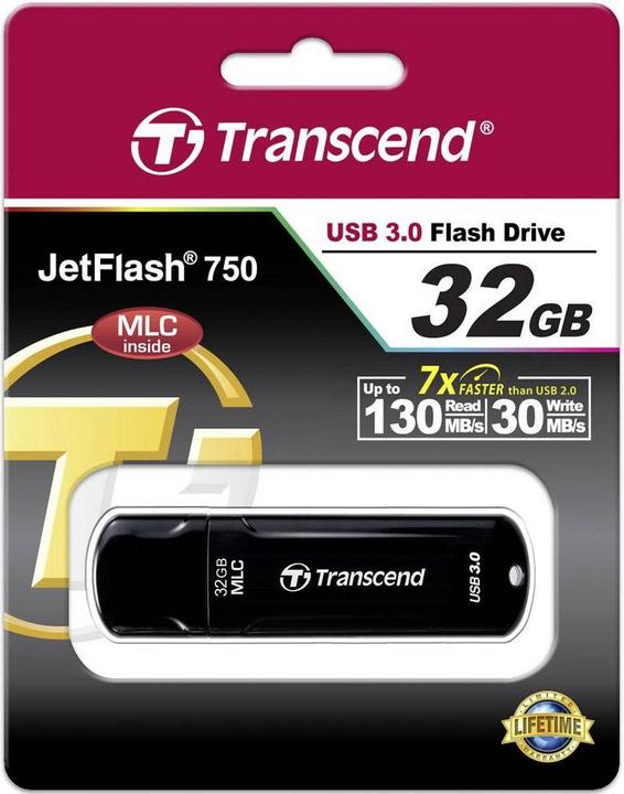 Image du produit Transcend 32GB JETFLASH 750, USB 3.0 (32 Go, USB-A)