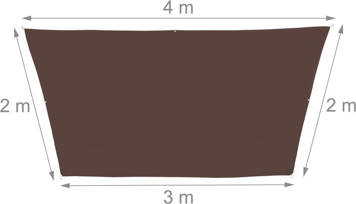 Actual product image Relaxdays Brown Trapeze Shade Sail (400 x 300 x 0.5 cm)