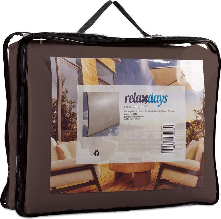 Actual product image Relaxdays Brown Trapeze Shade Sail (400 x 300 x 0.5 cm)