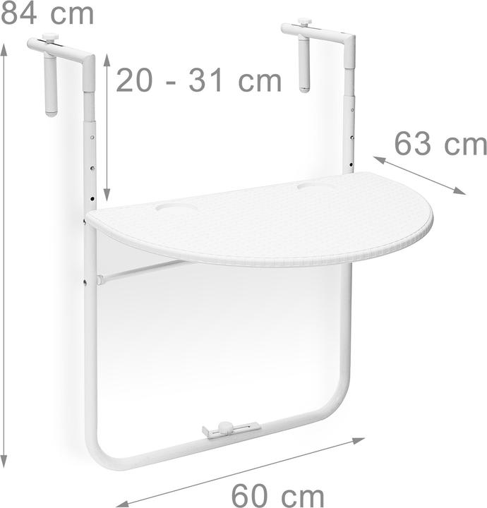 Image du produit Relaxdays Table suspendue pour balcon (60 cm)