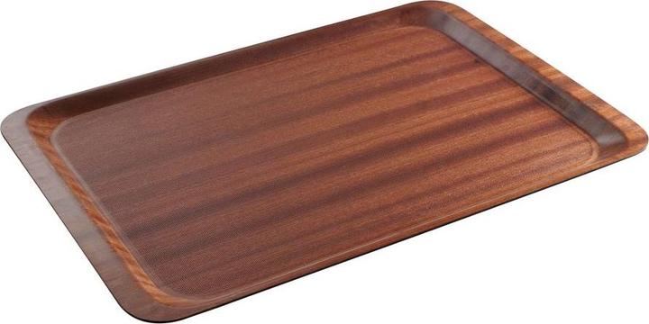 Produktbild AmerBox Serviertablett, rechteckig, rutschfest, laminiert,, Mahagoni, 460x360mm
