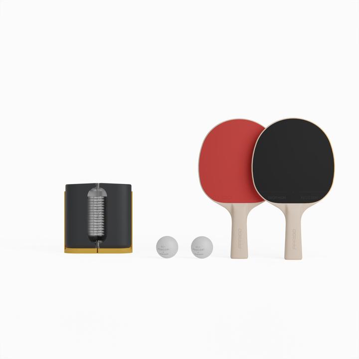Pongori Table tennis set Rollnet small surfaces + 2 bats PPR100 R + 2 balls