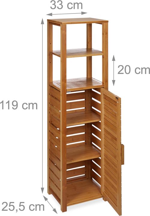 Actual product image Relaxdays Bathroom Shelf (33 x 25.5 x 119 cm)