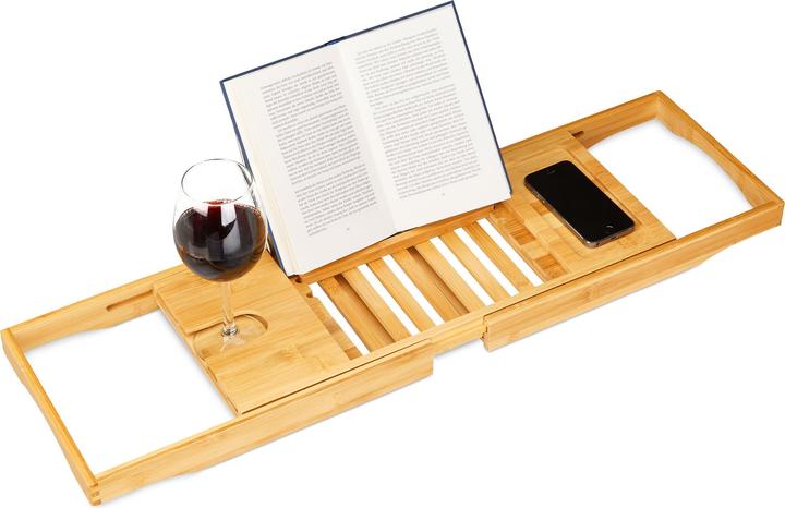 Actual product image Relaxdays Bath tray bamboo (100 x 22 x 17.5 cm)